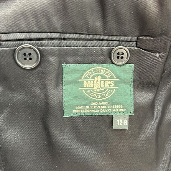 Millers Black wool riding coat size 12-R. EUC - Picture 10 of 11